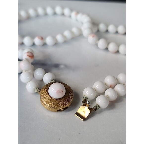 Double-Stranded Glass Beaded Necklace Vintage, READ - Picture 7 of 10